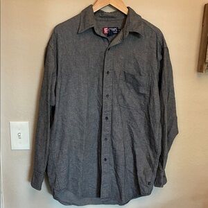 Chaps Men's Dark Gray Casual Button-Down Shirt Size M
